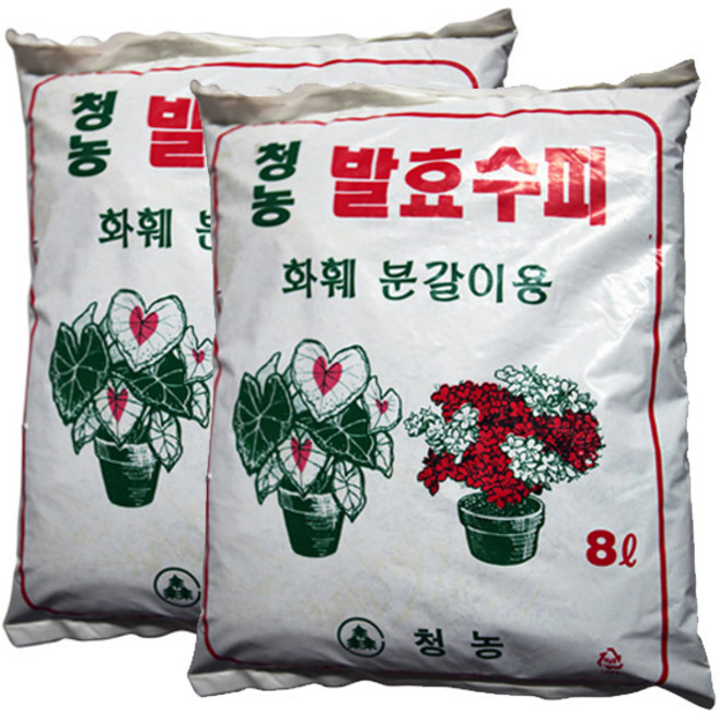 청농 발효수피 8L 화훼분갈이용 분산물 퇴비 종묘나 식물의 웃거름, 2개