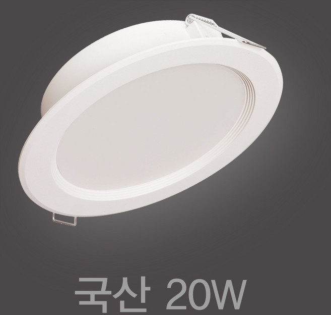 국산 6인치 20W LED 다운라이트 매입등, 주광색 (흰색빛 6500K), 10개