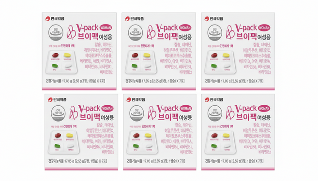 안국약품 브이팩 여성용 올인원 멀티 비타민 7포 6박스, 7정
