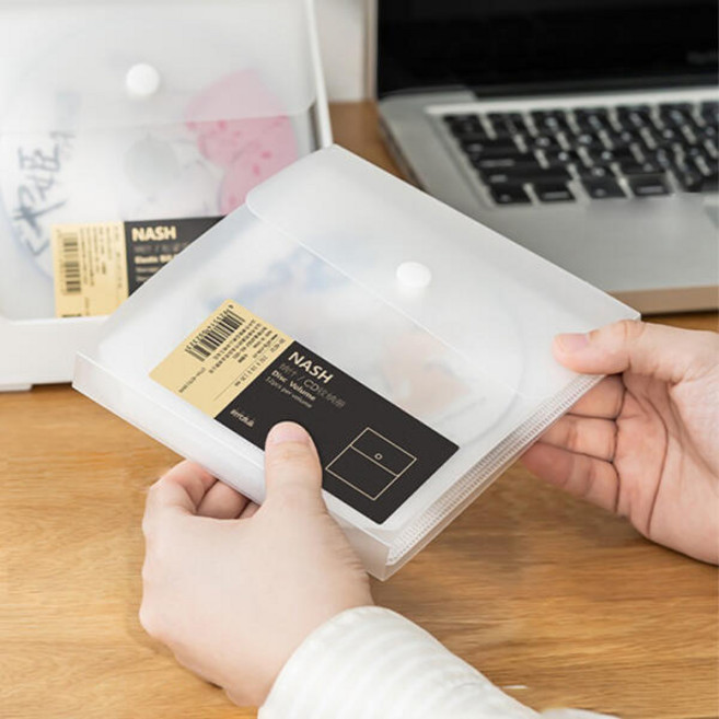 아트박스/제이엔터프라이스 똑딱이 12장 CD케이스 보관함, 화이트