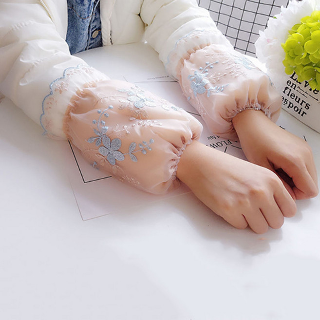 꽃망울 레이스 팔토시 슬리브 반토시, 2개, 살구