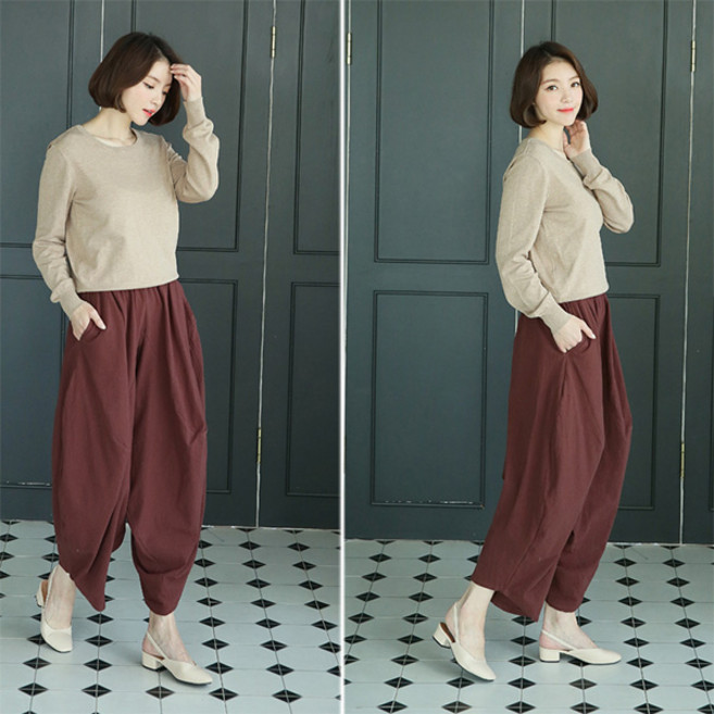 조화e 편하고 예뻐 밴딩팬츠 마약바지 항아리바지 와이드팬츠 절바지 편한바지500시리즈