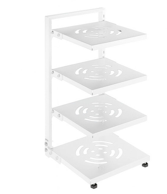 투랩 높이 조절 프라이팬 정리대 싱크대 정리 주방 선반, 1개, 화이트, 4단