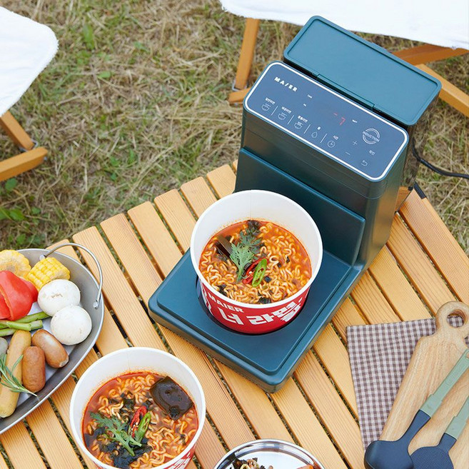[마이어] 즉석 한강 라면 조리기 (Maier ez100) 라면 끓이는 기계 신애라 가정용 캠핑 멀티 쿠커 미우새, 아이보리, 마이어 간편식조리기 아이보리