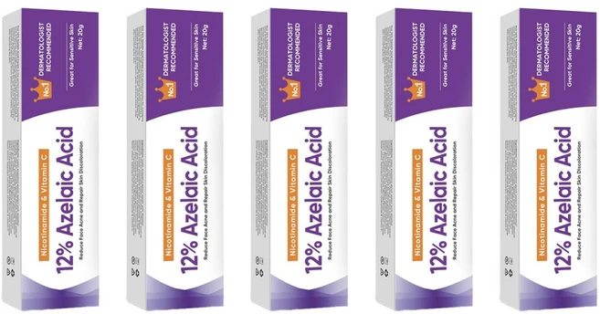 FDA 승인 | 12% 아/젤/라/산 크림 | 지성/민감성 피부 필수 | 피지/모관/잡티 케어 | 무자극 데일리 톤업 크림, 5개, 20g - 쿠팡