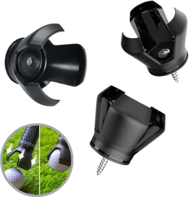 쿨웨이브 골프공 회수기 픽업기 볼픽업 그립탈부착형 (1+1+1), 1세트, 검정