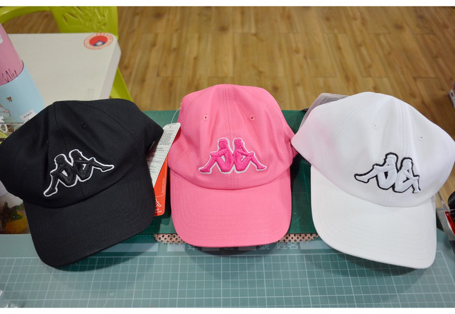 KAPPA 品牌LOGO 基本款 慢跑帽 棒球帽 遮陽帽, 白色, 1個