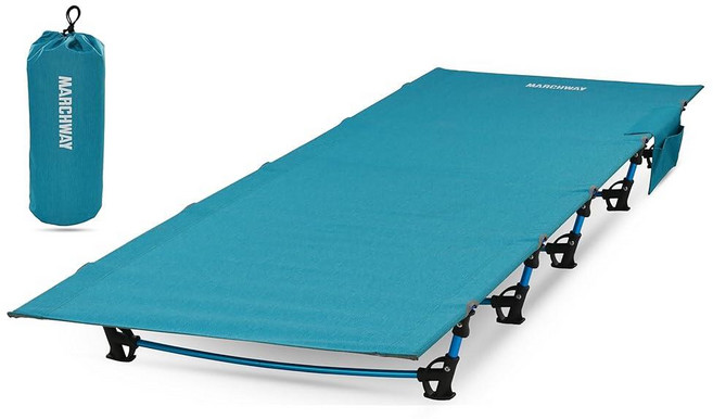 MARCHWAY 초경량 접이식 텐트 캠핑 침대 침대 야외 여행 베이스 캠프 하이킹 등산 경량 배낭여행을 위한 휴대용 컴팩트 (회색), 블루
