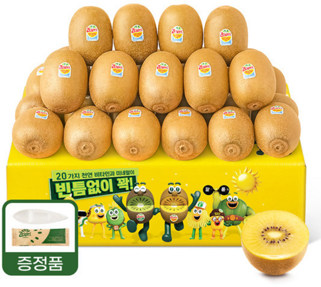 제스프리 썬골드키위 슈퍼점보 30~31개 총5.72kg(개별 185g내외) 이중포장, 1박스, 5.72kg(30~31개)