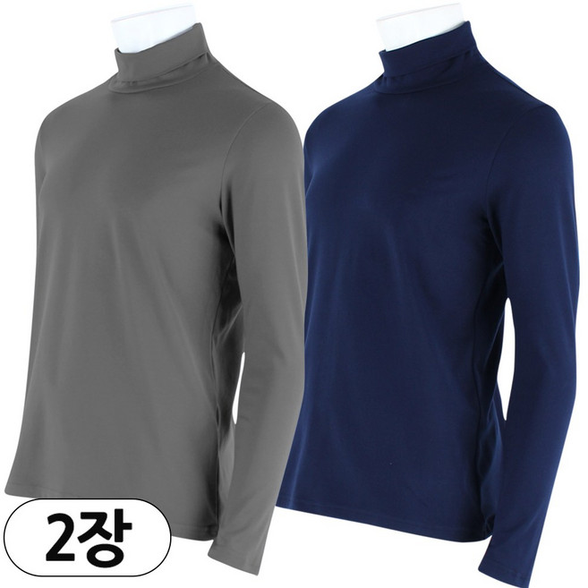 2장 [더빅보스] 겨울 남자 BB 해븐 스판 긴목티_베이직 심플 무지 고급 원단 빅사이즈 이너웨어 멀티 B2033