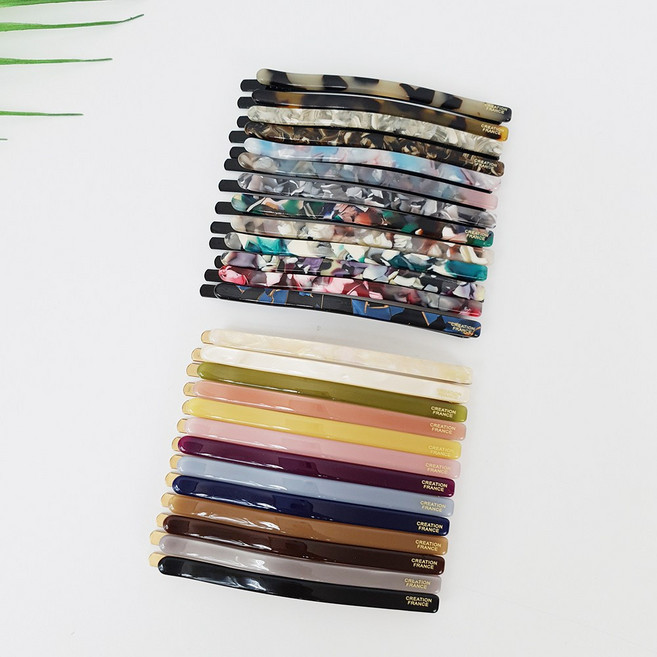 시크몽 프랑스핀 호피 마블 8 cm 롱 헤어실핀 머리핀