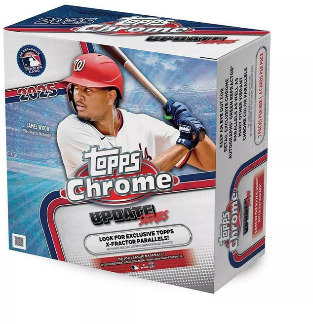 미국출고 평점4.5+ 176141 Topps 2025 MLB 크롬 업데이트 야구 트레이딩 카드 메가 박스