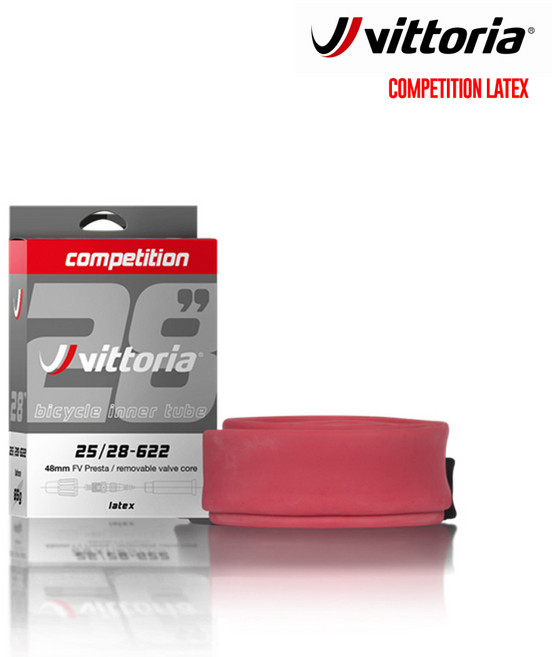 [VITTORIA] 비토리아 콤피티션 라텍스 700X19 23C 48mm 자전거 튜브 본사직판, 1개
