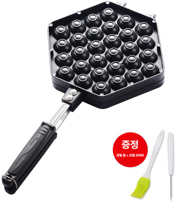 와플 기계 메이커 가정용 에그 계란 달걀, 1개, 기본 색상, 에그 와플 메이커(오일 브러쉬 + 스틸 바늘)