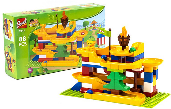 제노그로우 블럭놀이 롤러코스터 놀이동산 레고호환블럭 유아블럭 어린이날선물 졸업선물 입학선물, 1개