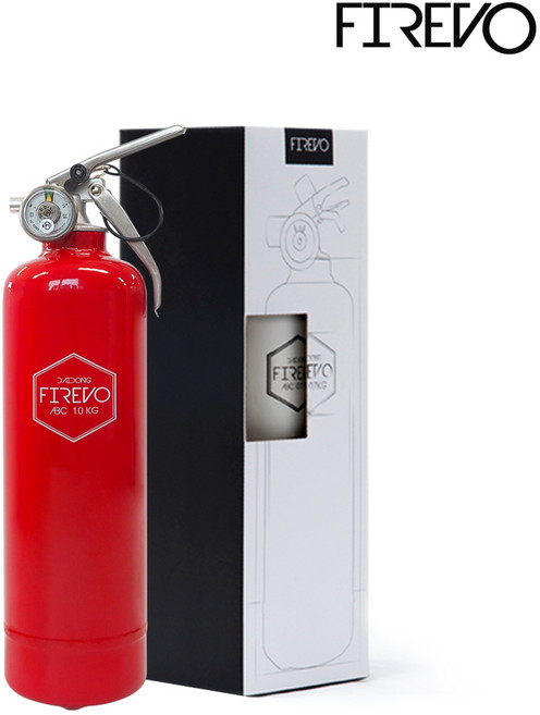 피레보 FIREVO 디자인소화기 차량용 소화기 선물용 패키지형 / 분말(ABC)소화기 1kg, NEW 우버레드 패키지, 1세트