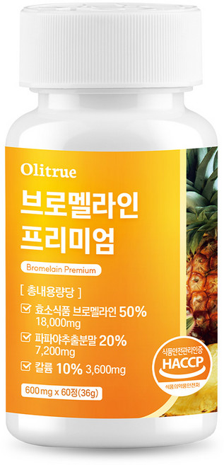 올리트루 브로멜라인 프리미엄, 1개, 60정