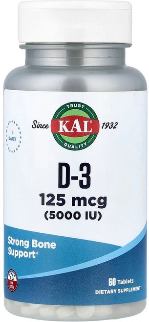 KAL D-3 125mcg(5000IU) 60정 CAL-16283 - 쿠팡