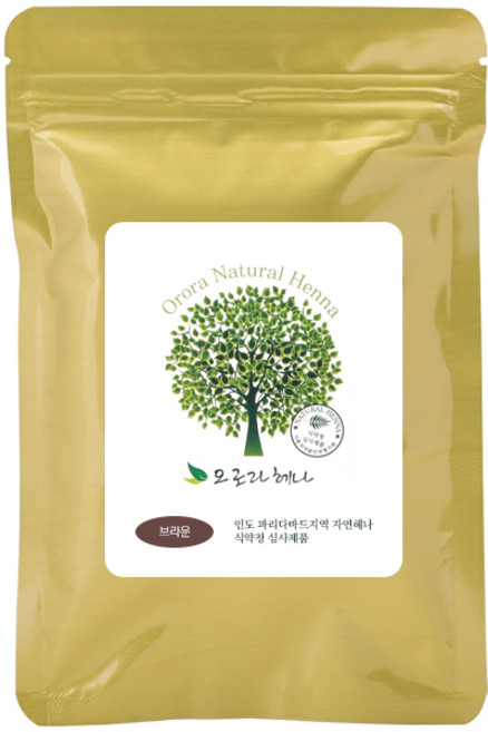 오로라 가루 헤나 새치 컬러 염색약 100g, 브라운, 1개