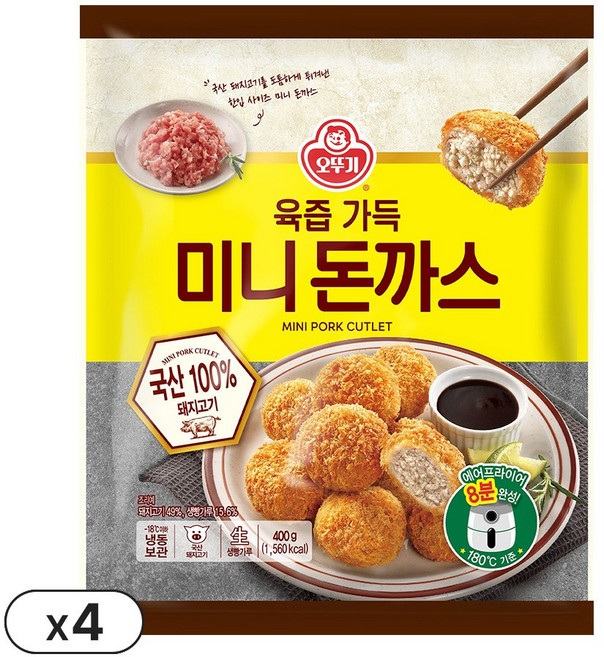 오뚜기 육즙가득 미니 돈까스 400g 4개