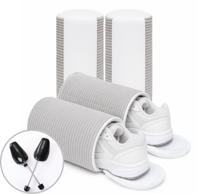 클레미엄 1+1 특대형 운동화 방탄 세탁망 쉐이퍼 사은품 세탁기 신발세탁 운동화빨래, 1세트, 그레이