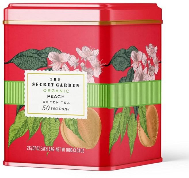 라이프 플러스 스타일 미식 시크릿 가든 티 세트 80 티백 8가지 맛 그린 블랙 모듬 팩 웰니스 러 망고 과일 인퓨전 프리미엄 생일, Peach