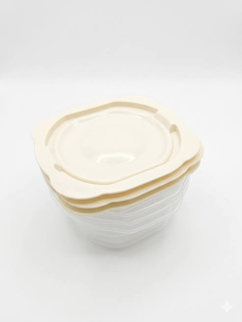 전자렌지용 보관용기, 흰색, 3개