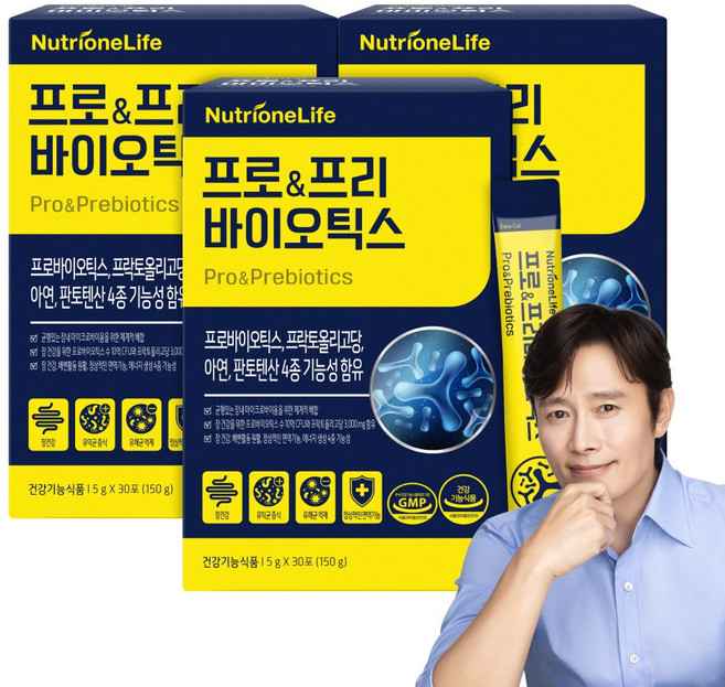 [무료배송/오늘출발] 뉴트리원 프로&프리바이오틱스 유산균 세트 구성, 3박스, 30포