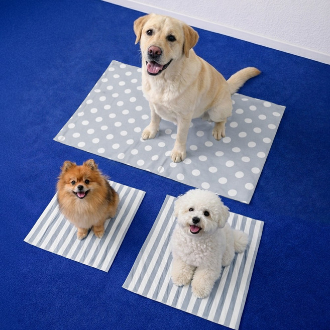 [커버 세탁가능] 냉감 100% 멍보스 강아지 애견 여름 쿨매트 용품, 1개