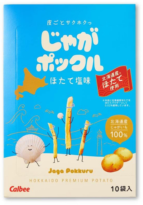 Calbee 卡樂比 北海道薯條三兄弟 扇貝鹽味 10包入, 1盒, 180g