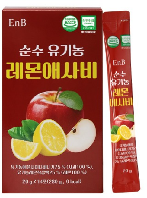 순수유기농레몬애사비 14포, 280g