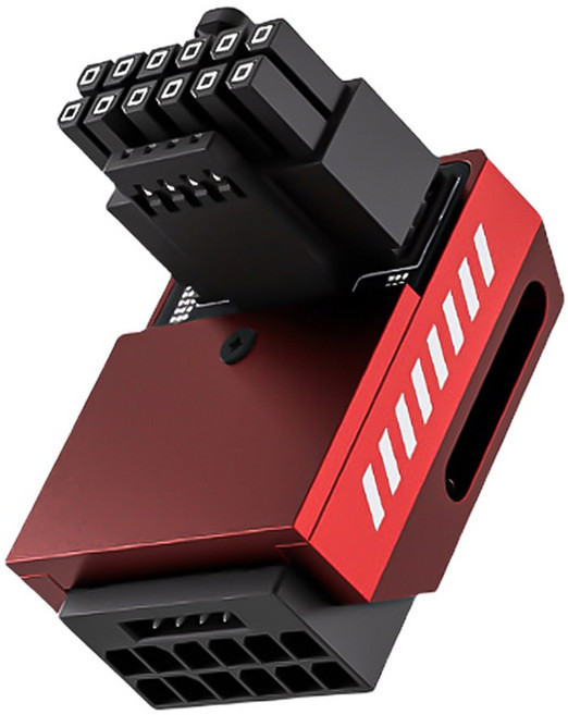 RTX 3090Ti 4070Ti 4080 용 전원 어댑터 600W 12 4 핀 12V HPWR 90 도 직각 16 12VHPWR PCI e 5 0, Red STD, [00] Red, 1개