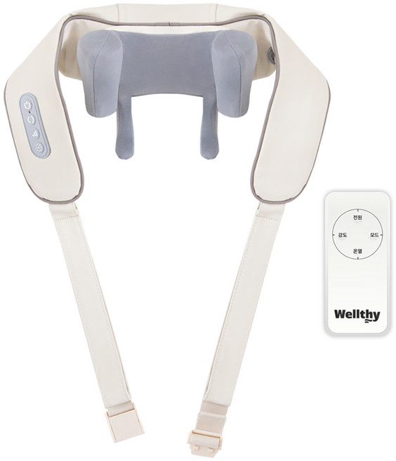 리모컨버전 Wellthy 웰시 무선 목 어깨 마사지기 목 어깨 안마기, WT-A7001