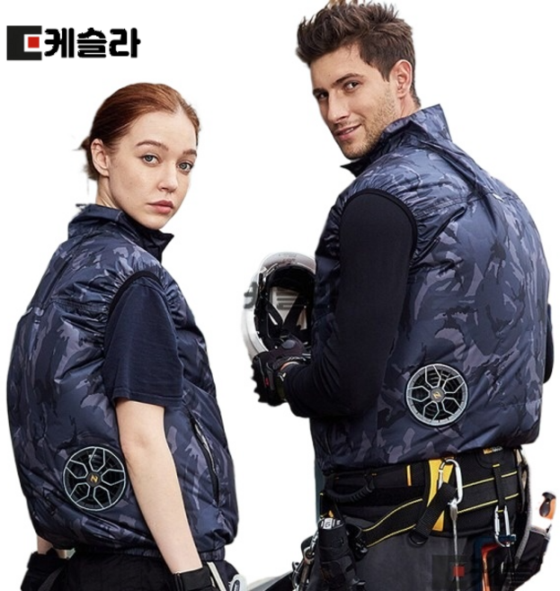 케슬라 선풍기 조끼 여름작업복 냉풍조끼 자외선 차단 쿨링 아이스 얼음 낚시 등산 USB 현장작업 남녀공용 아이스 냉방 선풍기조끼