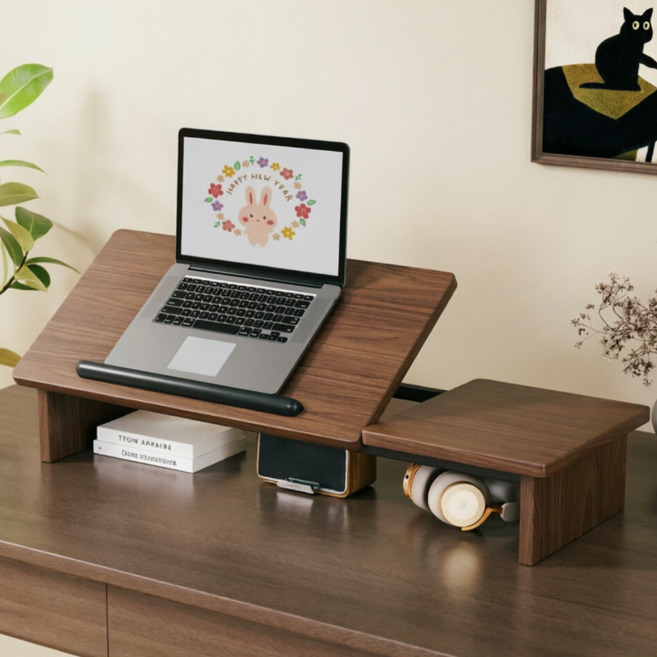 SeekFun 다용도 컴퓨터 받침대 높이 조절 노트북 태블릿 스탠드 거치대, 브라운, 1개