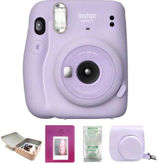 인스탁스 미니11 즉석카메라 라일락퍼플 + 미니필름 10p + 틴케이스 + 2단앨범 + 전용가방 랜덤발송 세트, (mini 11 /라일락퍼플), 1세트