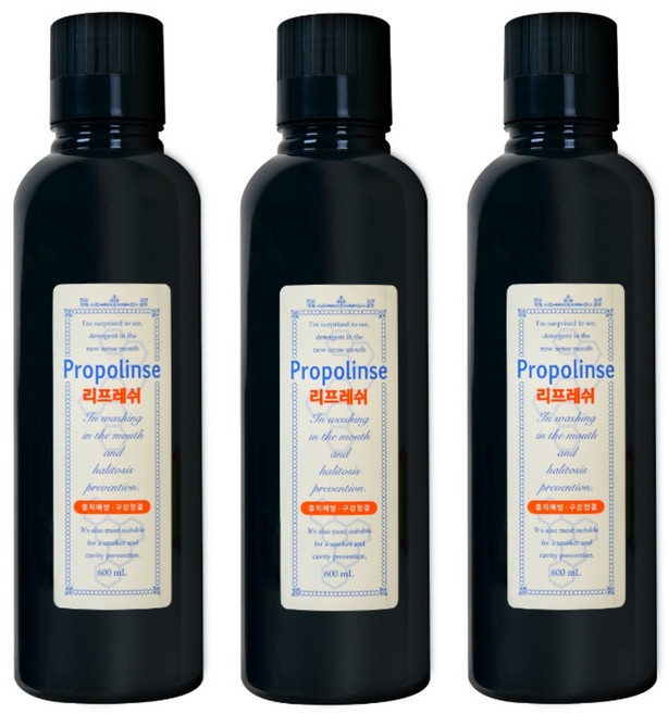 프로폴리스 입냄새제거제 리프레쉬 가글 구취제거제, 3개, 600ml