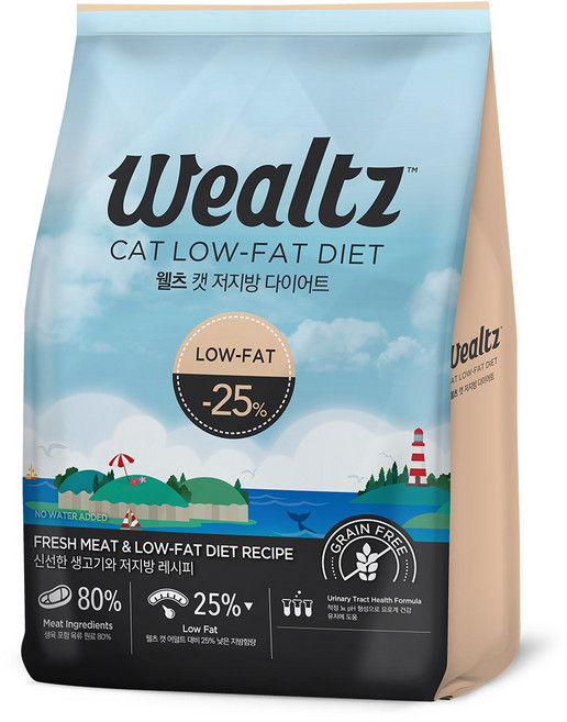 웰츠 캣 기능성 사료, 다이어트(체중감소), 2.1kg, 1개
