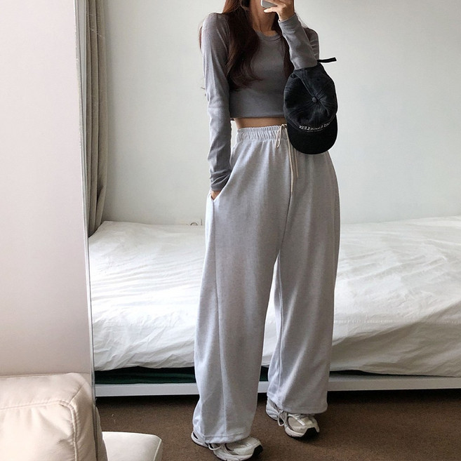 국내생산 *사계절* 사이드핀턱 스트링팬츠 벌룬팬츠 남녀공용 빅사이즈 트레이닝팬츠 사계절 팬츠 (조거/와이드 밑단스트링)