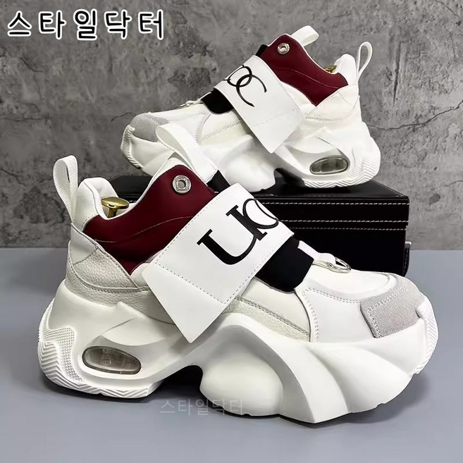 스타일닥터 트렌디한 브랜드 두꺼운 바닥 아버지 신발 남성 봄 가을 게으른 사람 한 발로 남자 신발을 신고 높이를 높이는 캐주얼 스포츠 신발