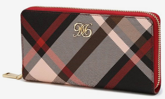 닥스 레드 로고장식 가죽 지퍼장지갑