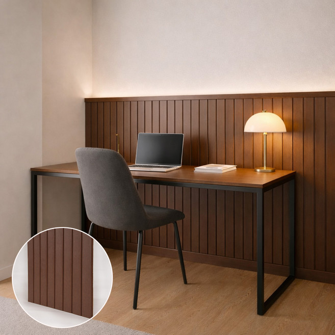 데코앤필름 접착식 루바 템바보드 벽면 가구 리폼 인테리어패널 40x100cm, 루바 월넛, 3개