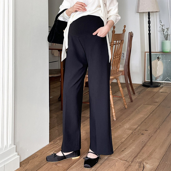 임산부 일자핏 슬랙스 임부복 바지 사계절 여름 겨울 기모 키작녀 출근룩 임부 팬츠