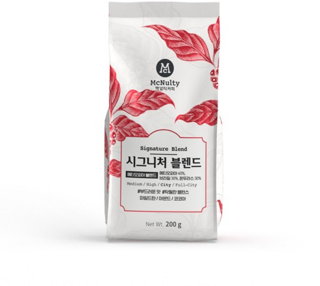 맥널티 원두 시그니처 블렌드, 200g, 1개, 홀빈(분쇄안함)