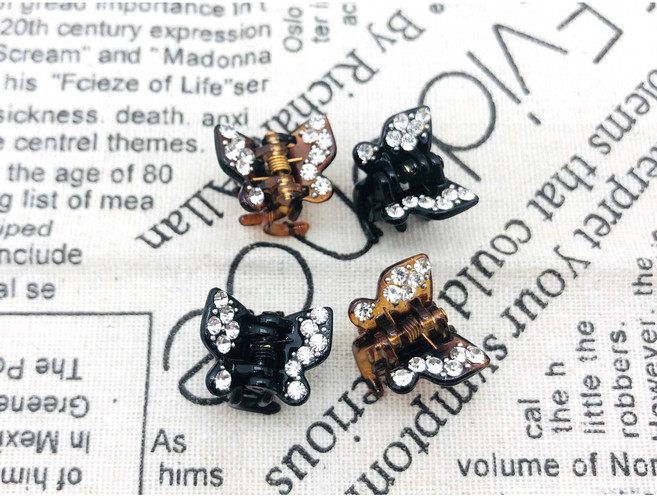 1.5Cm 나비 미니 큐빅집게핀 2개 1쌍