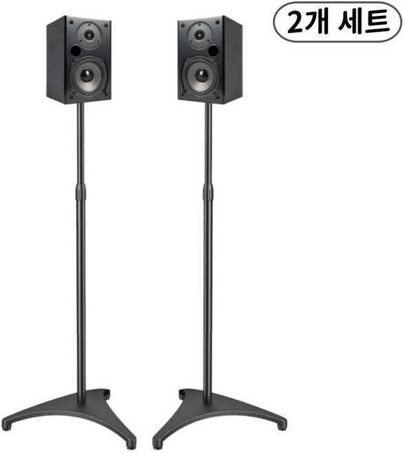 GAPINO 스피커 스탠드 거치대 78cm-145cm 높이조절 멀티사이즈 호환 1조(2p), 2개입, 블랙