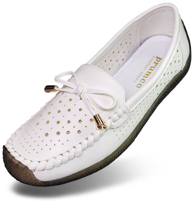 마마슈 A40L보엔 여성 여름 펀칭 단화 로퍼 리본 말랑바닥 논슬립 엄마 할머니