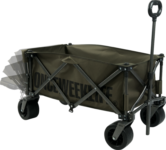 원스위크라이프 헤비 듀티 오픈형 뒷문 개방 캠핑 웨건, 카키, 1개