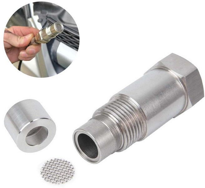 루베이 산소센서 어댑터 내열 구조 미세 홀 디자인 배기 유량 밸런스 제어 자동차/배기 시스템/보조 부품, 은색, 1개