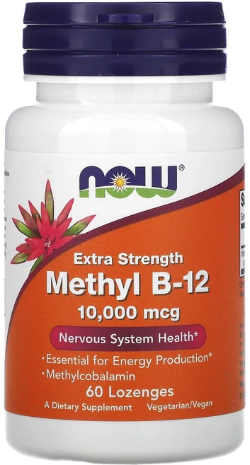 NOW Foods 엑스트라스트렝쓰메틸B-12 5000 mcg 로렌지 사탕 60정, 1개 - 쿠팡